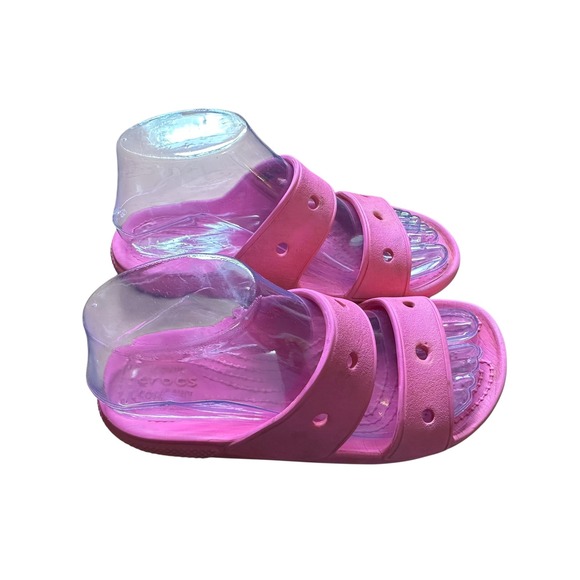 Crocs Kids Classic Sandals Bubblegum Pink Slides Comfort Two Strap Shoes - Picture 1 of 9
